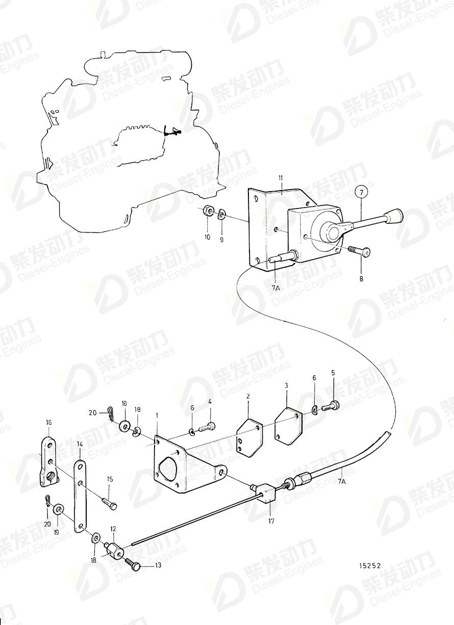 volvo penta Engine speed control 862194 Drawing volvo penta Engine speed control 862194 Drawing
